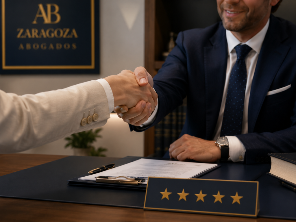 liente satisfecho dejando una reseña positiva a su despacho de abogados