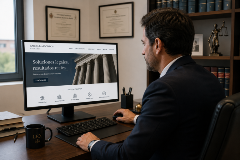 abogado revisando por qué su web no le trae clientes